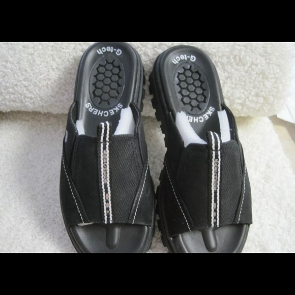 VTG SKETCHERS JAMMERS SANDALS BLACK CHUNKY SZ 6! - Picture 3 of 7
